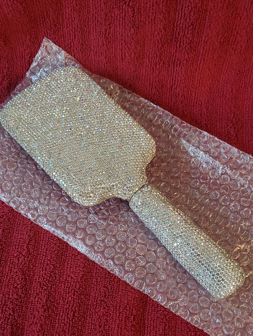 New! Women Bling Bling Soft Air Cishion Paddle Brush